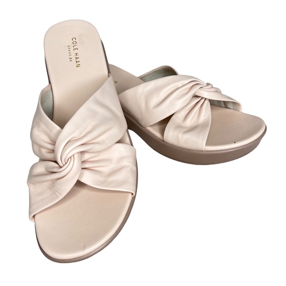 Cole Haan Grand.0S Blush Leather Platform Slip-on Sandals Mules 10.5B VG… - Picture 12 of 12